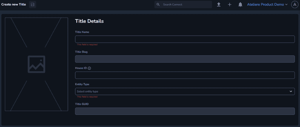 Create new Title window