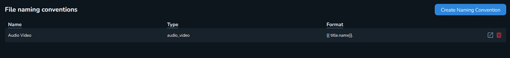 The File naming conventions section