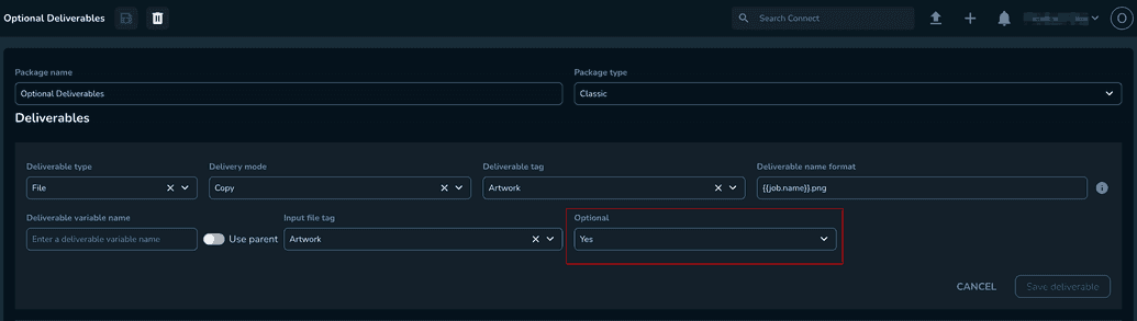 The Optional toggle