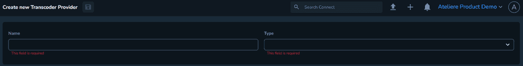 The Create new Transcoder Providers window