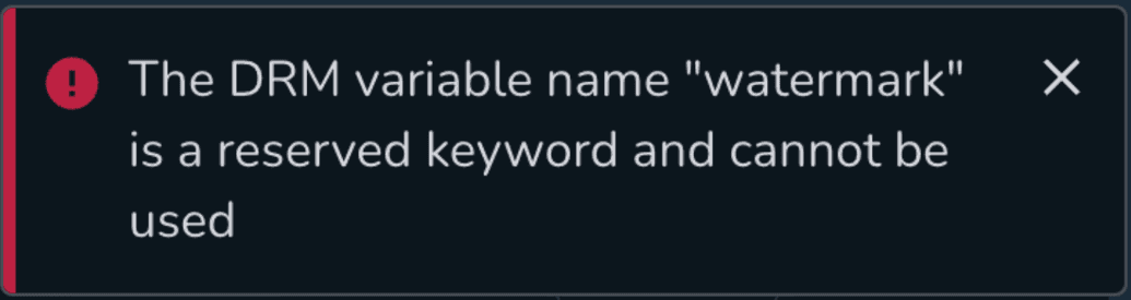 The DRM variable name Error