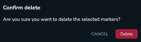 The Confirm delete modal