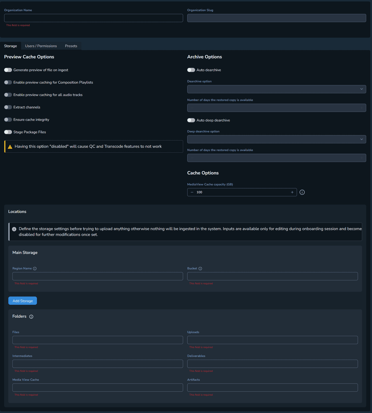 Connect Docs :: Organization Settings
