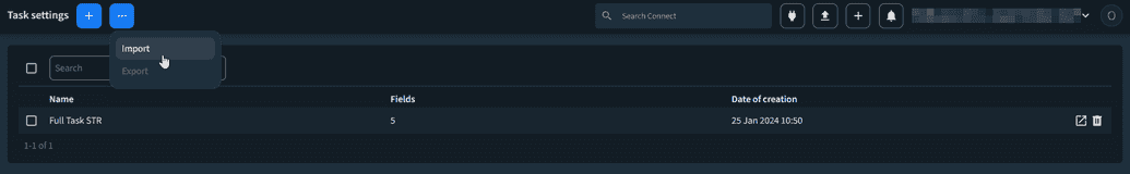 The Import option