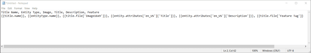 CSV notepad attributes