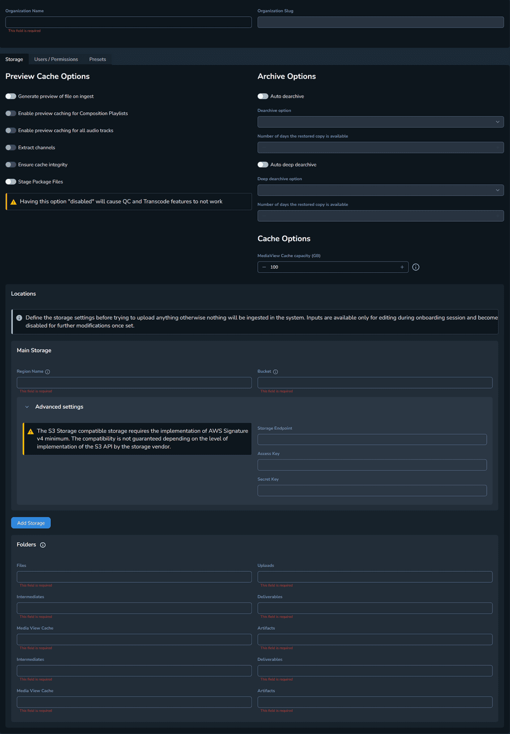 Create new organization