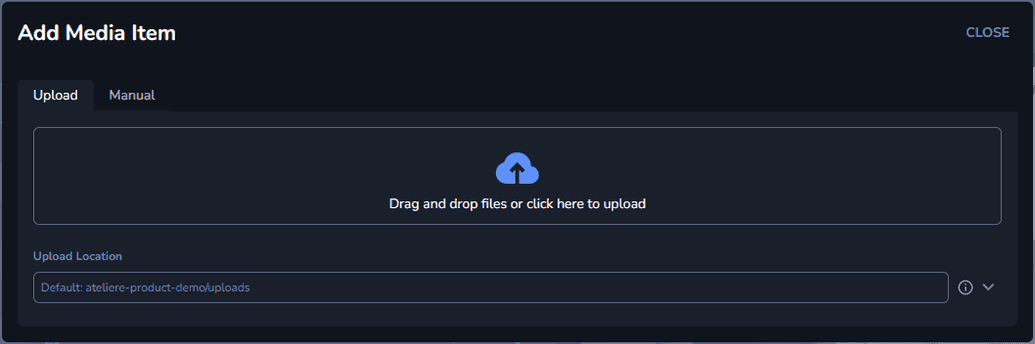 The Add Media Item pane