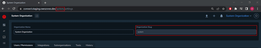 Organization slug