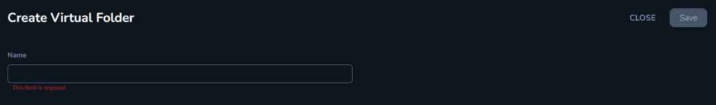 The Create a Virtual Folder modal
