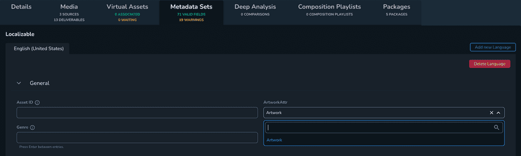 The Edit field modal