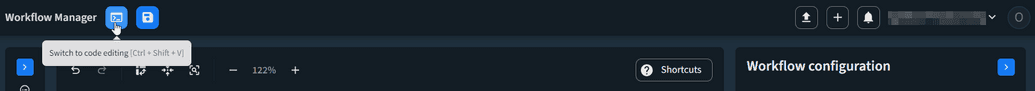 Switch to code editing