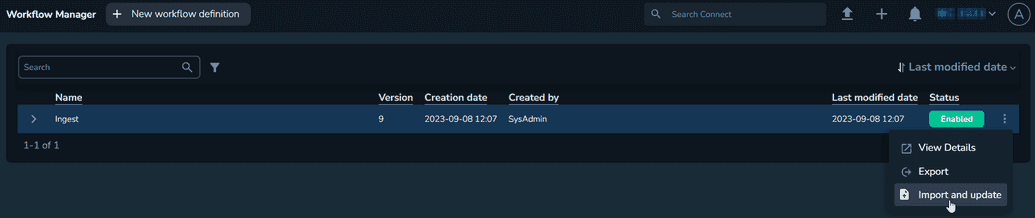 The import option