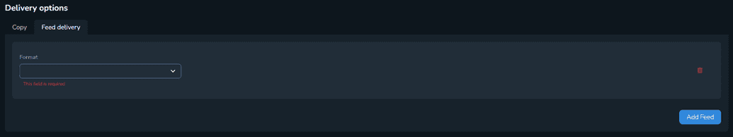 The Add feed option