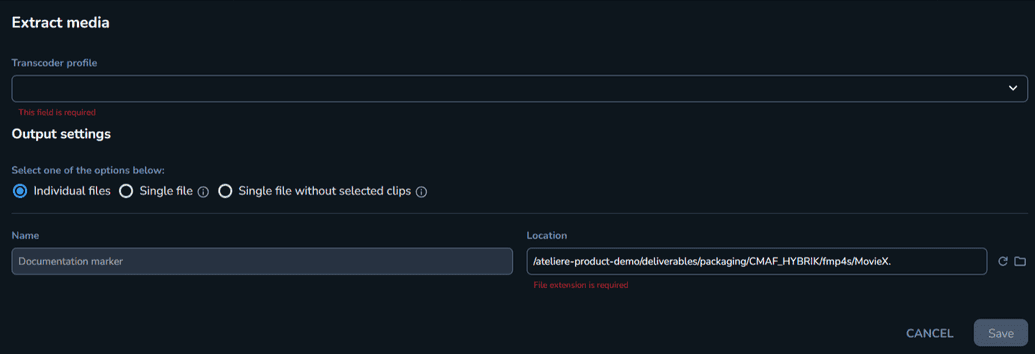 The Extract media modal