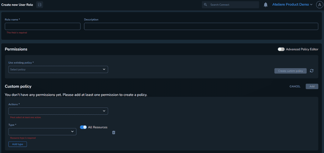 Add permissions for custom policies